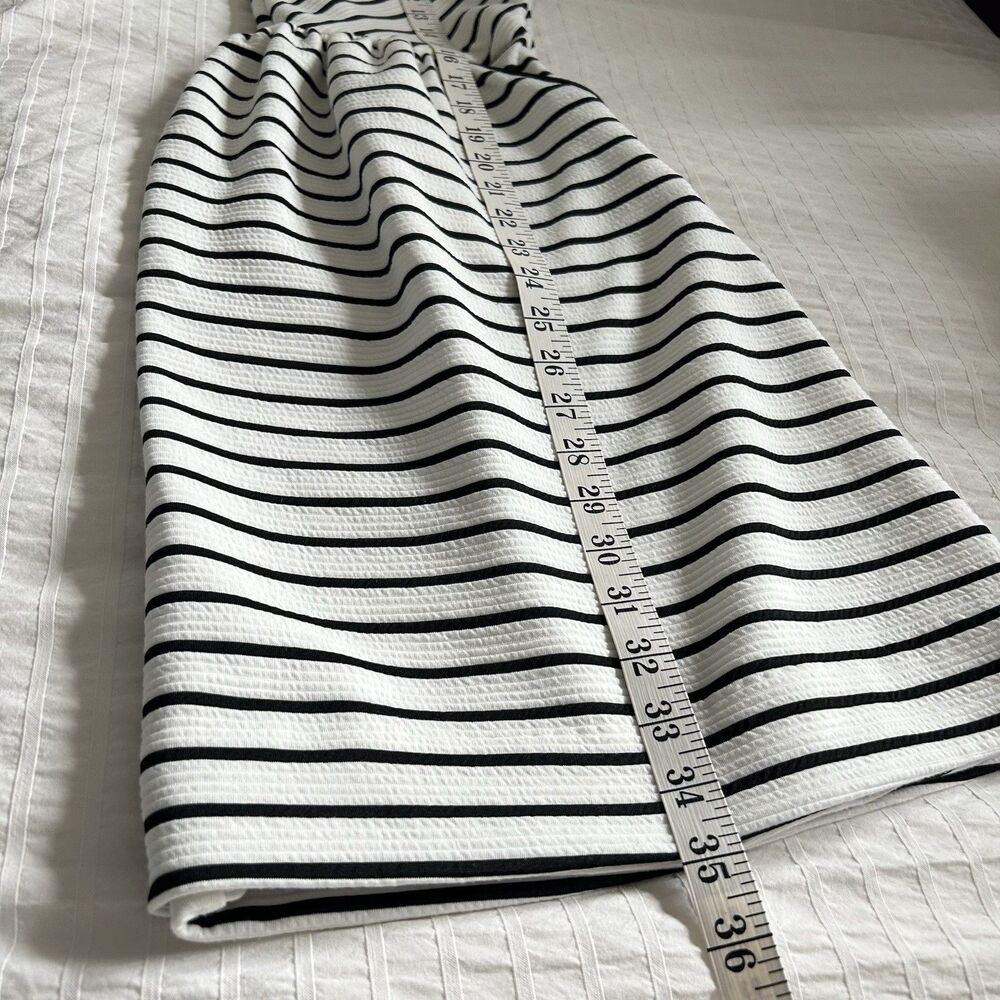 Anthropologie Maeve Mitred Diamond Stripe Dress Pleated FIt+Flare Pockets Size 8 - Picture 10 of 16